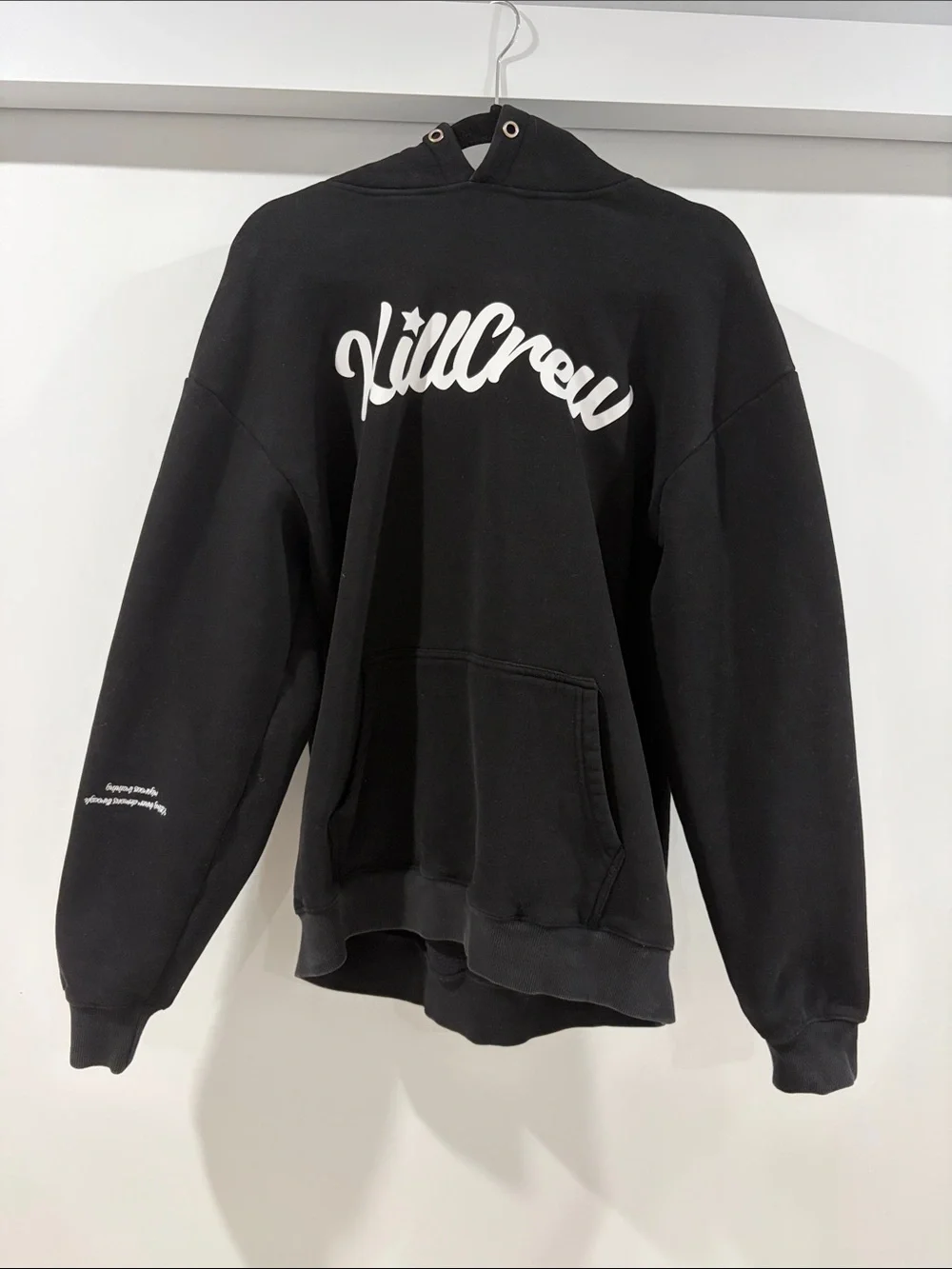 Kill Crew Black Hoodie with White Script Logo